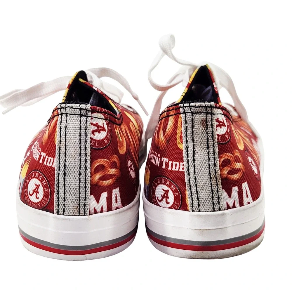 Alabama Crimson Tide FOCO Mens Size 10 Canvas‎ Sneakers Food Print Low Top Red